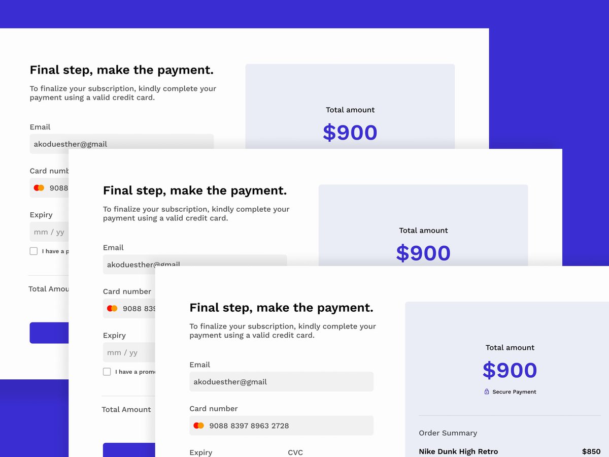 It's Day 5 of my UI design challenge. I designed a checkout page for a desktop screen. Kindly let me know your thoughts about the design in the comments. #dailyui #designprocess #designprinciples #hierarchy #uiux #uiuxcenter #productdesign #productdesigner #figma