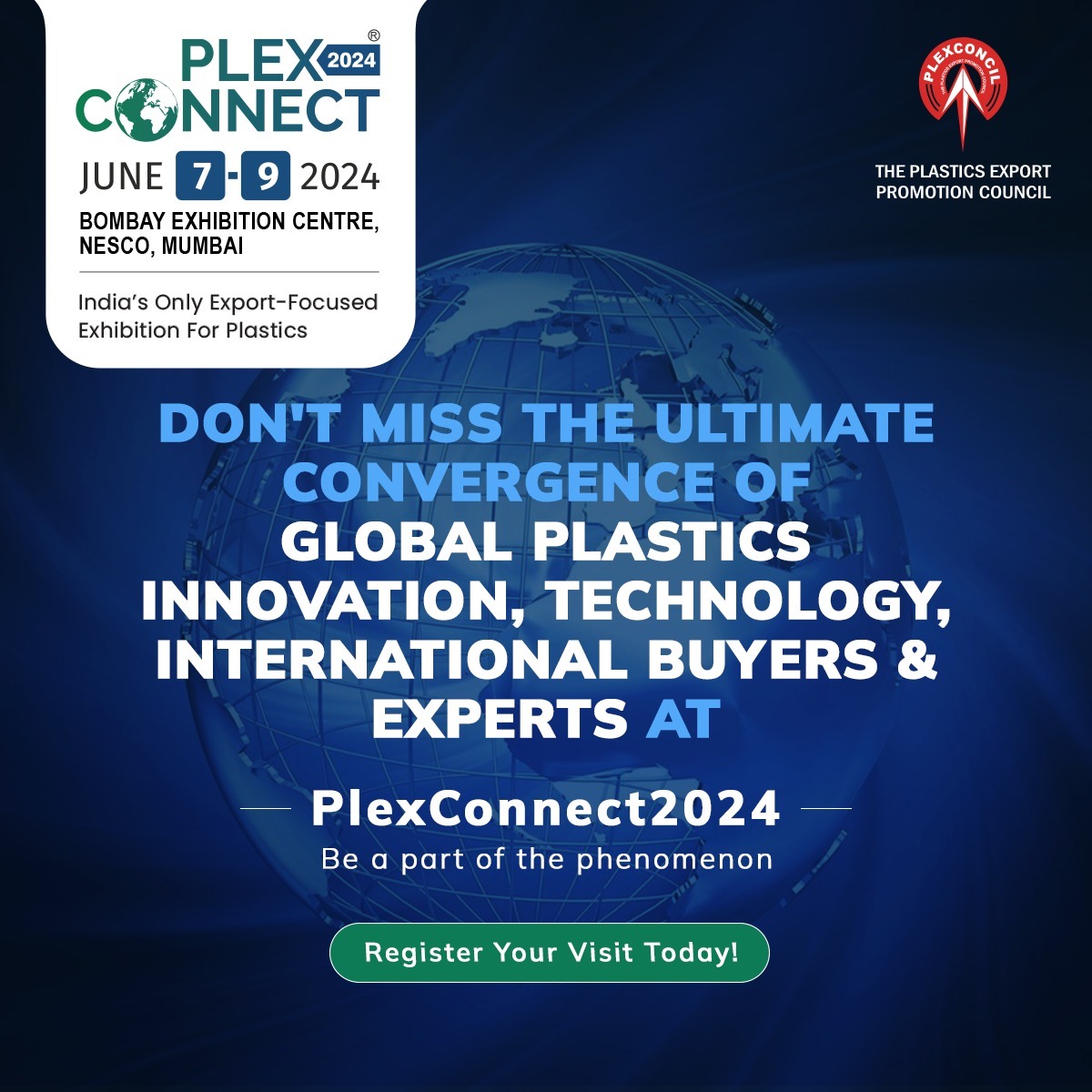 #PlexConnect2024 will be one of 2024’s biggest events for the Indian plastic industry. This is where cutting-edge innovations, industry experts, and ground-breaking technologies will converge under one roof.

(1/4) #PlexConcil #PlasticExport #PlasticExhibition #PlasticsIndustry