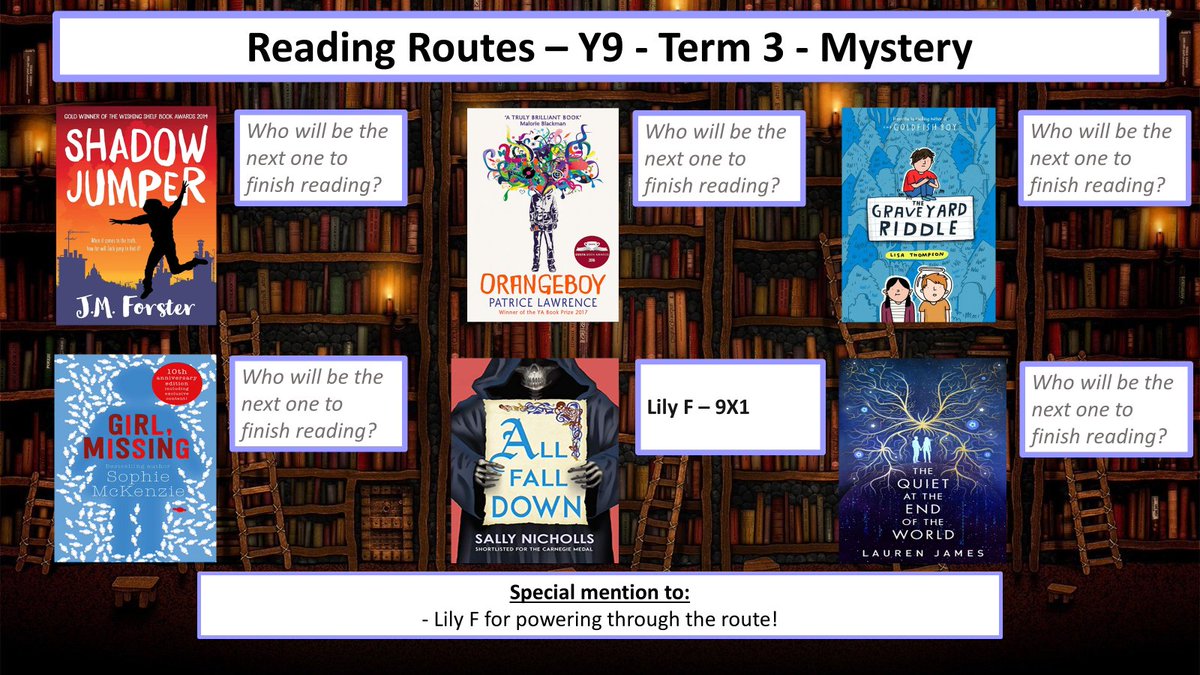 Year 7 are already flying through the History route, with Year 8 and 9 also off to a steady start! Well done to everyone who finished a #ReadingRoutes book last week 👏