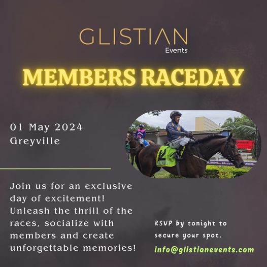 What better way to kick-off May than with a runner at Hollywoodbets Greyville Racecourse!
If you haven't already signed on to be a member, click on the link below and follow the necessary steps:
buy.stripe.com/dR63d10XG8X4gk…
glistianracing.com
#HorseRacing