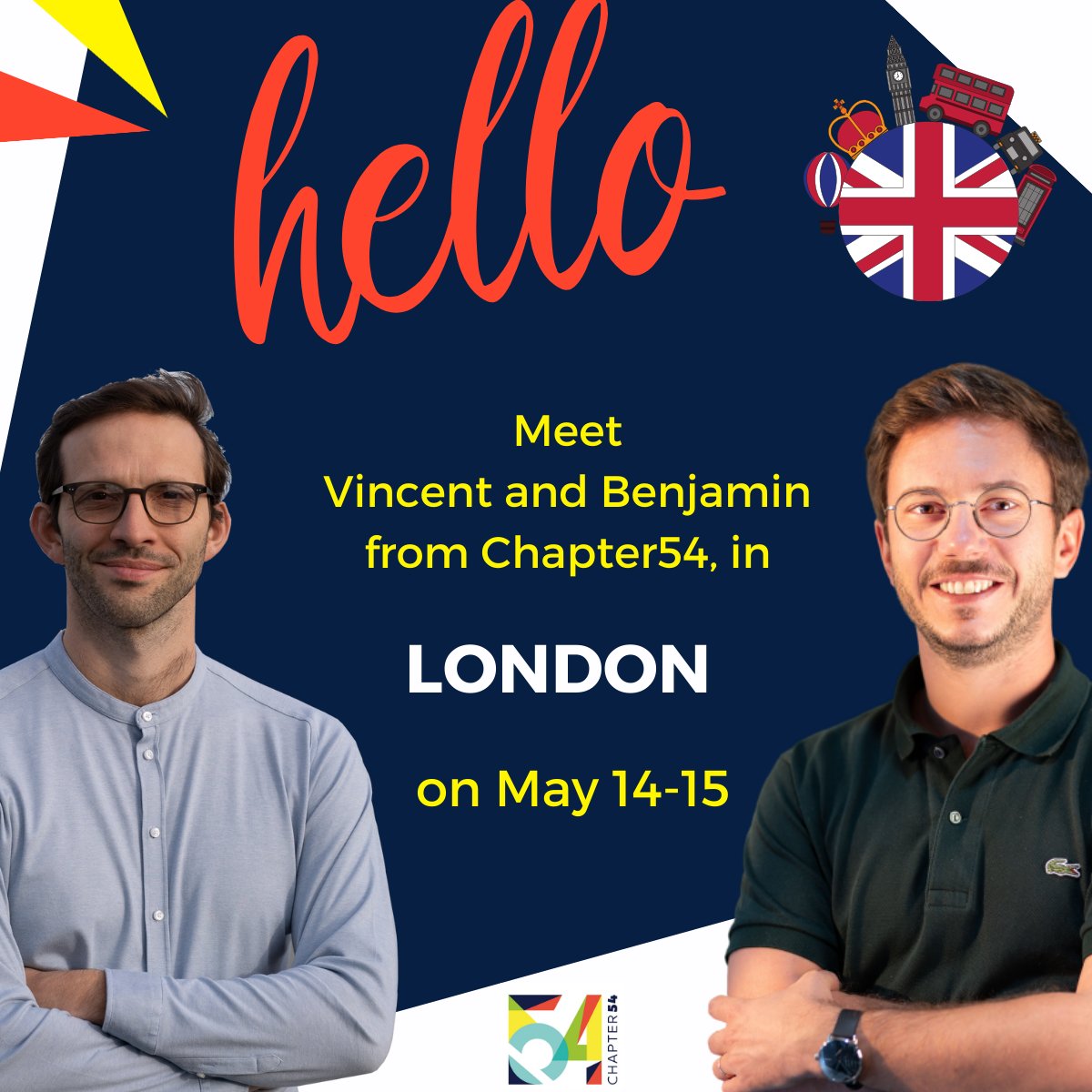 Meet the Team! Vincent and Ben will be in #London on May 14th & 15th! The 2 days are almost fully booked but a few slots are still available to meet and begin constructive relationships to bridge the European and African tech ecosystems! DM @VincentPrevi if you'd like to meet!