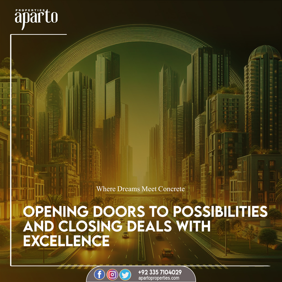 At  Aparto Properties, we're not just about finding you a place to live.

Please Contact:
Aparto Properties
UAN: 0335 7104029

#aparto #properties #apartoproperties #realestate #RealEstateInvesting #HigherROI #returnoninvestment #pakistanproperty #propertyinpakistan #property
