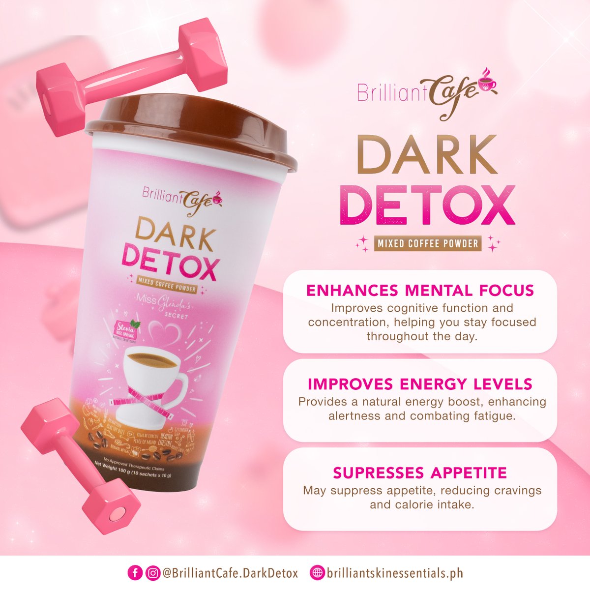 Brilliant Cafe Dark Detox Coffee expertly formulated to enhance mental focus, boost energy levels, and suppress appetite, provides a healthy and fit body. 😍

#BrilliantCafeDarkDetoxCoffee 
#BrilliantSkinEssentials