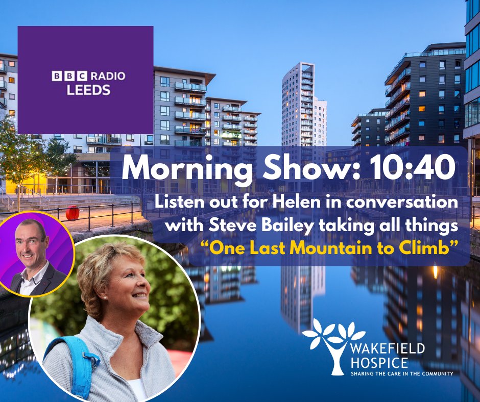 Tune in to @BBCLeeds this morning and listen to our Director of Income Generation Helen Knowles talking about her upcoming challenge, taking on the fastest zip line in the world before climbing Mount Snowdon with friends and family! 📠 Find out more about Helen's challenge and