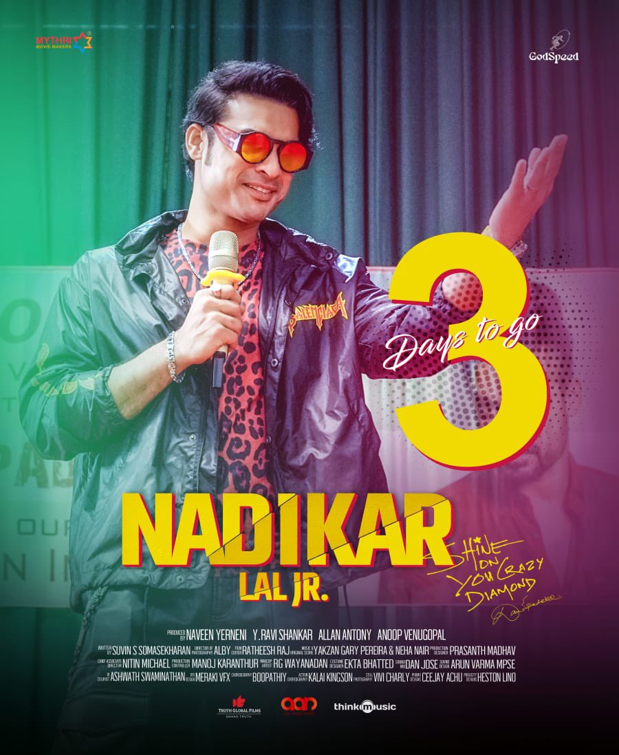 David Padikkal is Coming In 3 Days !! 

#Nadikar on May 3 💥💥

A Lal Jr Movie 😎

#TovinoThomas #Bhavana #ShineTomChacko #Ganapathi #AjuVargheese #BaluVarghese