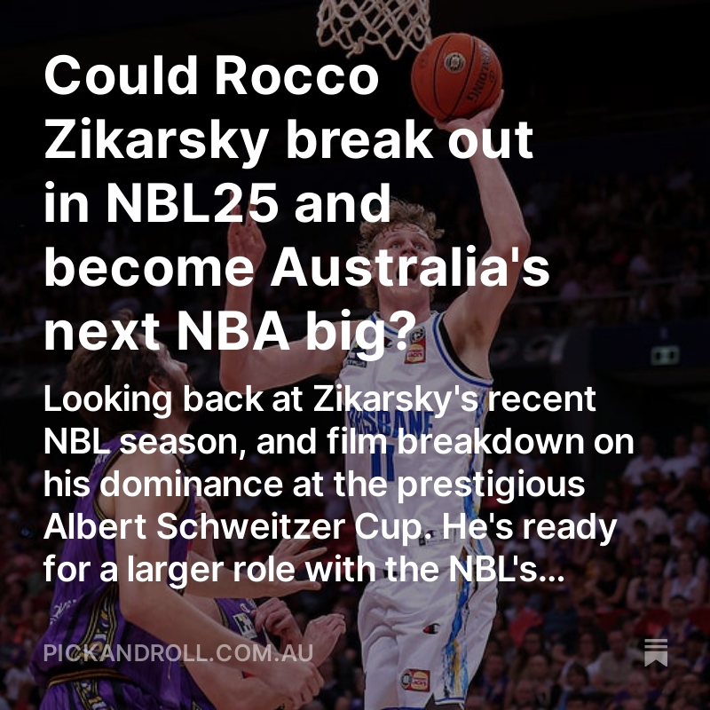 FEATURE | Standing at 7’3’’ tall at age 17, Rocco Zikarsky was born to play basketball, and his recent feats at the Albert Schweitzer Tournament add much credence to the hype.

@therealayushg with the story: bit.ly/3W2ntEv

#AussieHoops #NBADraft #NBL25