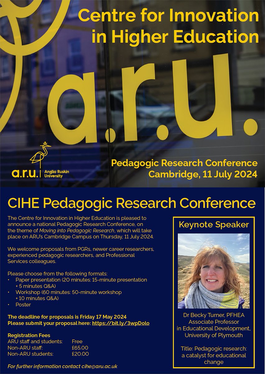 CIHE Annual Conference 2024: Moving into Pedagogic Research #CIHERedResConf2024 aru.ac.uk/anglia-learnin…
