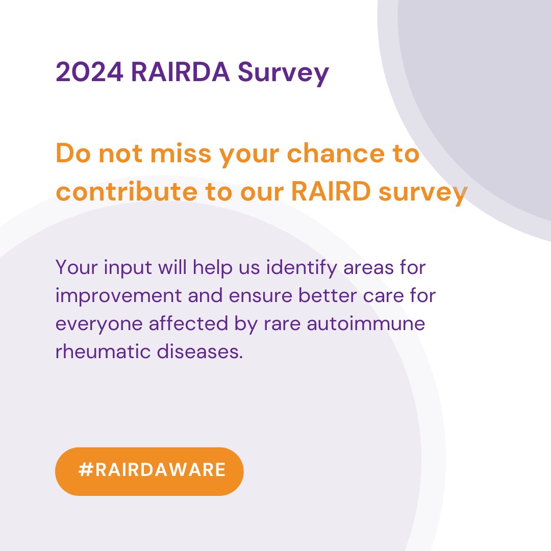 Share your insights today by following this link: ipsos.uk/RAIRDAsurvey20… #PatientAdvocacy #RAIRDcommunity #RAIRDaware @LUPUSUK @WeAreSRUK @vascuk #BSSA