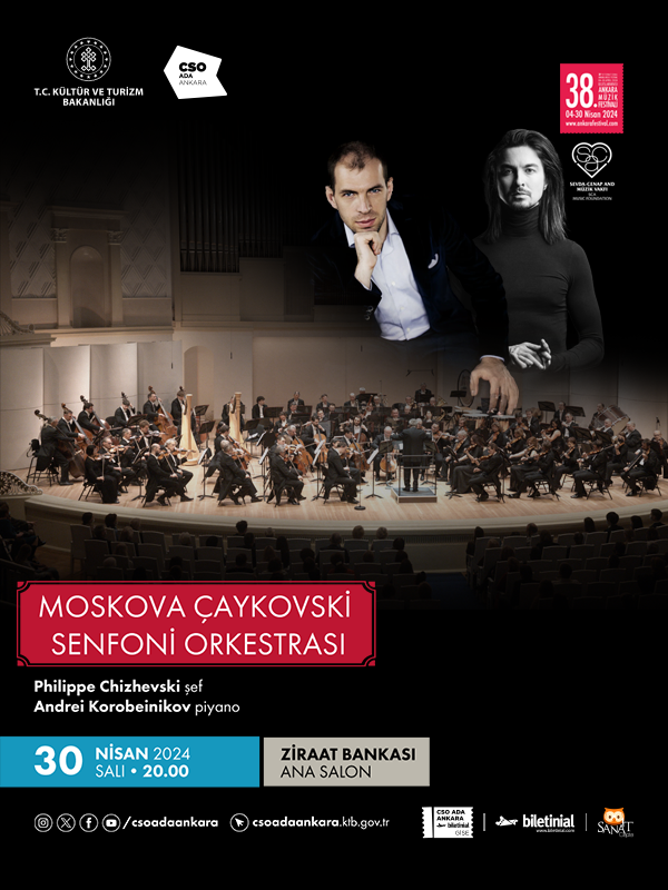 'Moskova Çaykovski Senfoni Orkestrası' ⏱️ 30 Nisan Salı, 20:00 📍CSO ADA ANKARA Ziraat Bankası Ana Salon Biletlere @sanatcepte uygulamamız ile biletinial.com/tr-tr/muzik/mo… ulaşabilirsiniz.