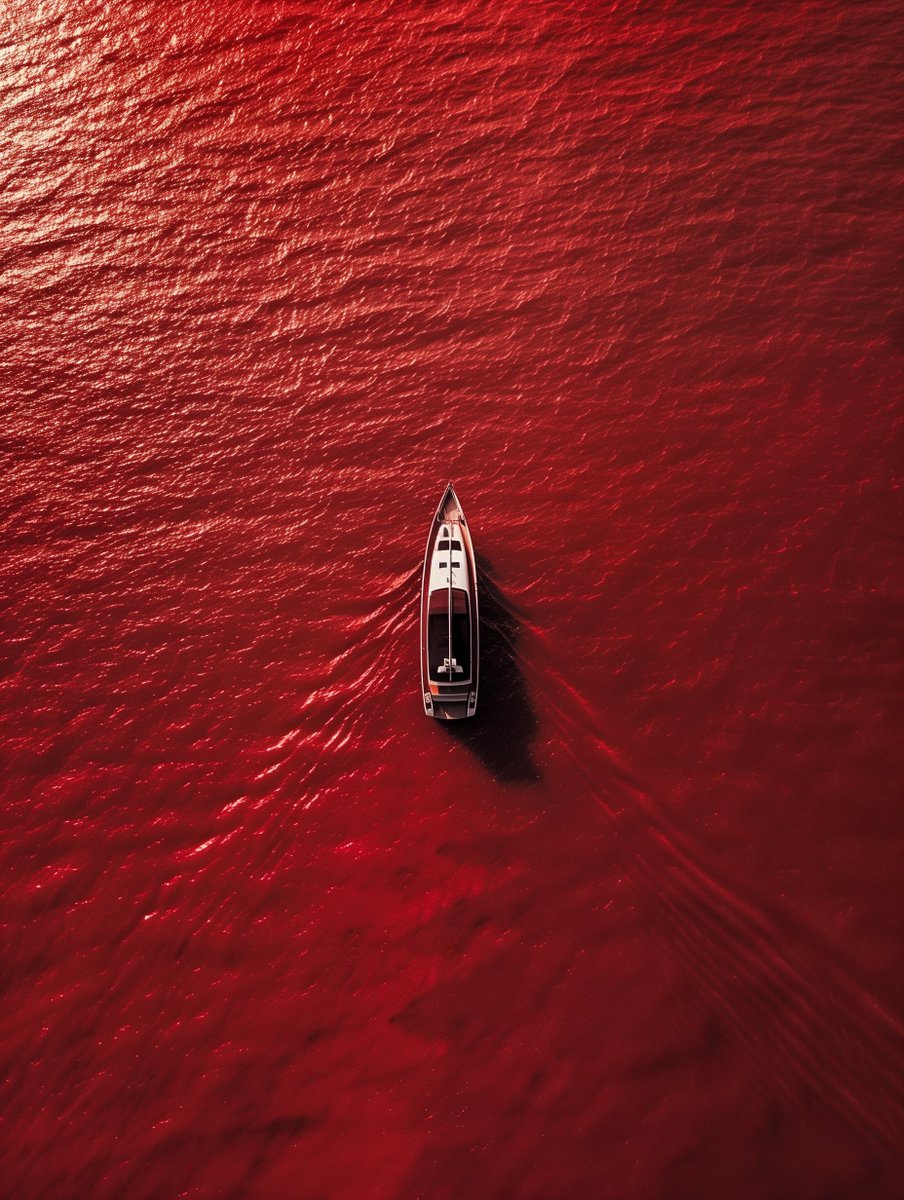 “In the vast crimson embrace of the Red Sea, a solitary journey speaks to the courage of voyaging alone.”