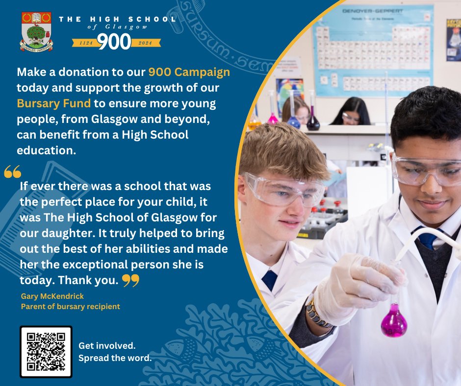 💛 A people-centric focus is at the core of the High School’s values and ethos.

👇 Help us open our doors to many more young people for whom a High School education would be life-changing by supporting our 900 Campaign today: hsogcommunity.co.uk/support/900cam…

#HSOG900 #HSOG900Campaign