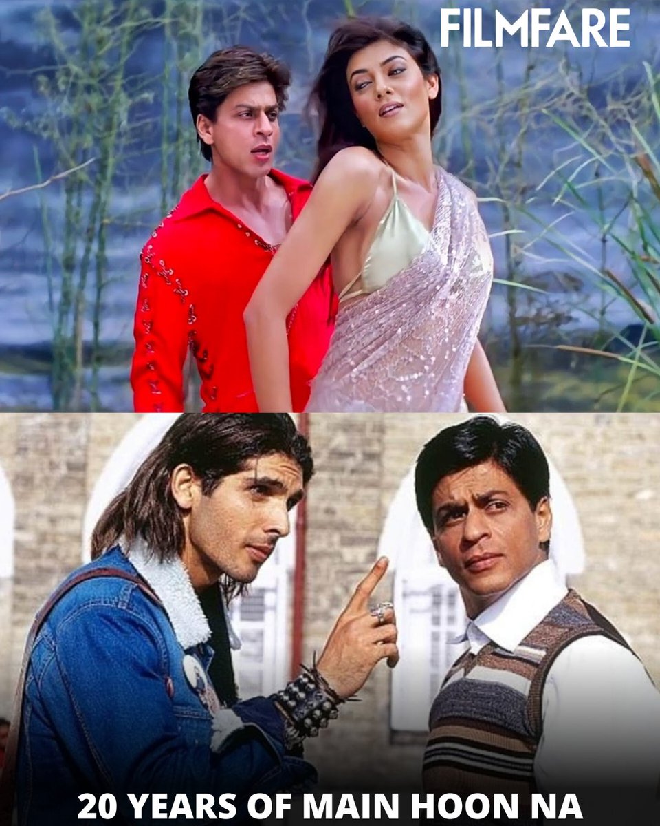#MainHoonNa starring #ShahRukhKhan, #SushmitaSen, #ZaidKhan and more released 20 years ago.🎬❤️

Let us know your favourite moments from the film in the comments below -