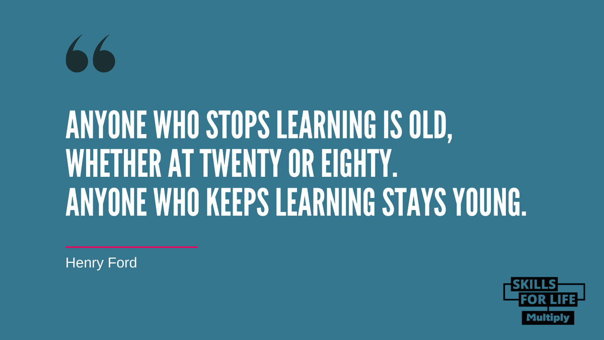 Are you too old to improve your maths? 🤔

At Multiply, we don’t think so! 

There is no such thing as someone who 'can do maths' and someone who cannot.

Take this advice from Henry Ford and keep yourself young by learning with Multiply today! 🙌

#SkillsForLife #MultiplyNNC