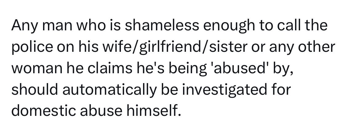 So, if you’re a man & abused by a women, you’re “shameless” for calling the police Utter rubbish! You’re standing up to the perpetrator & taking steps to take back control A hateful, unhelpful response that contributes towards many male victims staying silent