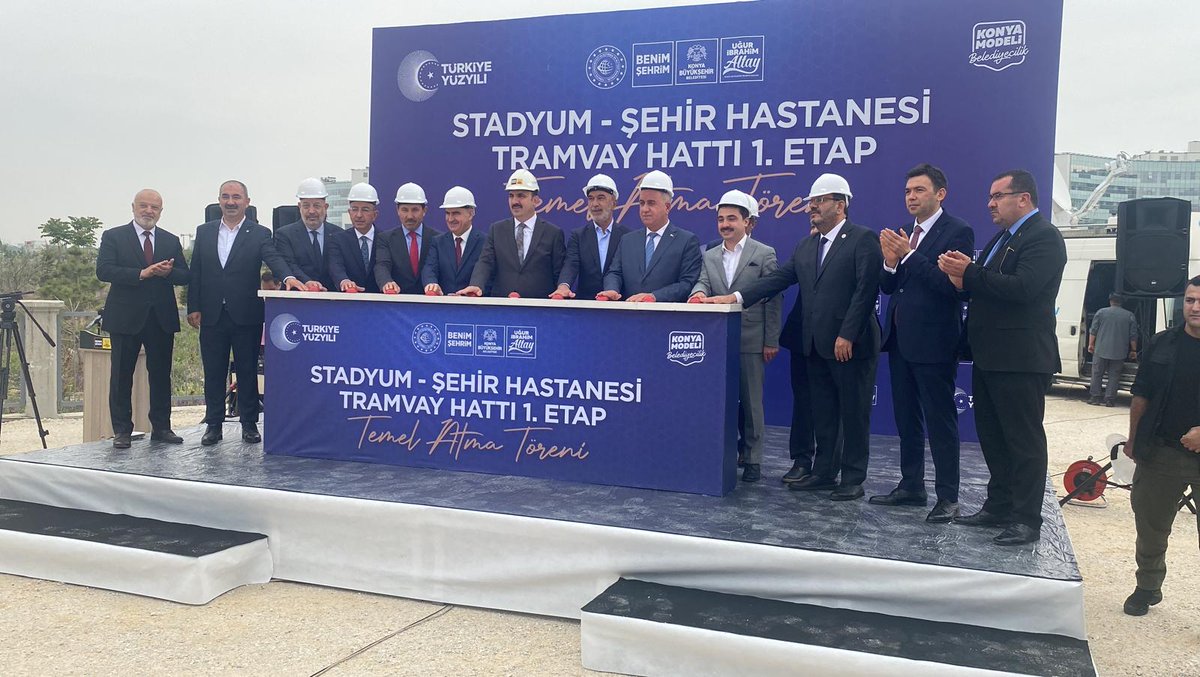 Stadyum - Şehir Hastanesi tramvay hattının 1. Etap temel atma töreni gerçekleştirildi. Konya için gerekli olan bir çalışma idi hayırlı olsun...