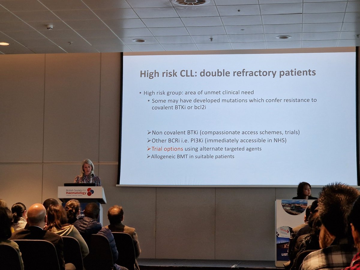 Fantastic talk by Dr. Helen Marr on the  Management of High Risk CLL. #highriskcll #BSH2024