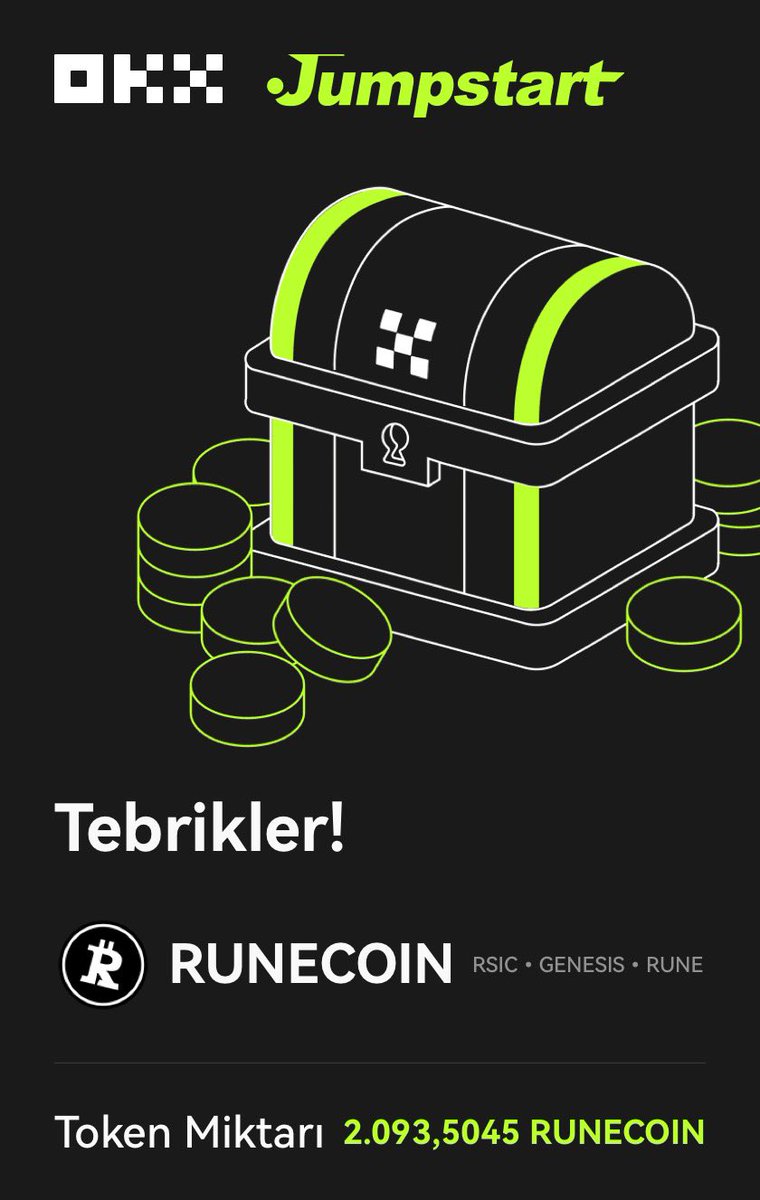 #RUNECOIN Jumpstart’ı tamamlandı ✅ Bugün 13.00’te $RUNECOIN #OKX’te listeleniyor😍 Siz Jumpstart etkinliğimizden ne kadar token alabildiniz?👀 Yorumlarda buluşalım🥰👇