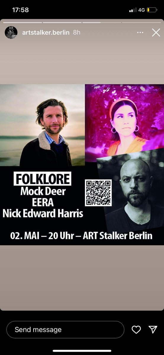 Looking forward to playing at #artstalkerberlin on the 2nd of May with @EERAmusic & #nickedwardharris // Tickets: art-stalker.reservix.de/p/reservix/gro…