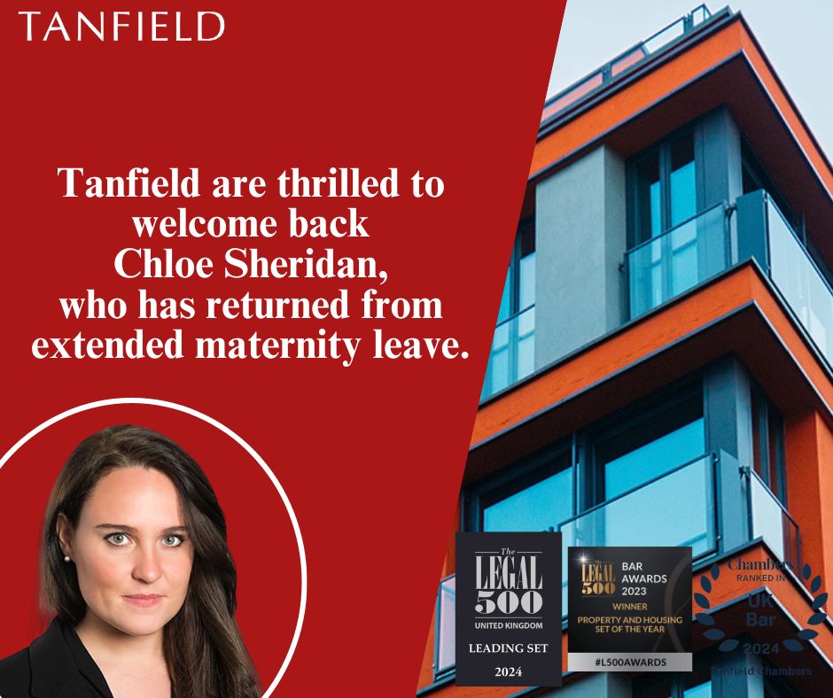 Tanfield Chambers (@tanfieldlaw) on Twitter photo Tanfield are thrilled to welcome back Chloe Sheridan, who is currently in the process of returning from a career break.
 
You can find more information regarding Chloe’s practice and how to instruct her here. 
ow.ly/yYw850RqN8I Tanfield are thrilled to welcome back Chloe Sheridan, who is currently in the process of returning from a career break.
 
You can find more information regarding Chloe’s practice and how to instruct her here. 
ow.ly/yYw850RqN8I