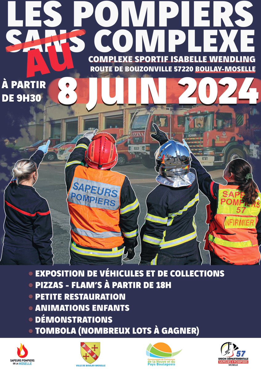 CharlotteLB48's tweet photo. #événement  #anepasmanquer 🚒 | 🚨 Réservez votre journée pour cette occasion spéciale le 8️⃣ juin 2️⃣0️⃣2️⃣4️⃣ ! 🚨

Les pompiers de #Boulay vous préparent une journée exceptionnelle ! 

N’hésitez pas à suivre la page Facebook de notre caserne 👉 https://t.co/62Rh5kEztl https://t.co/C4UUw7qqn4