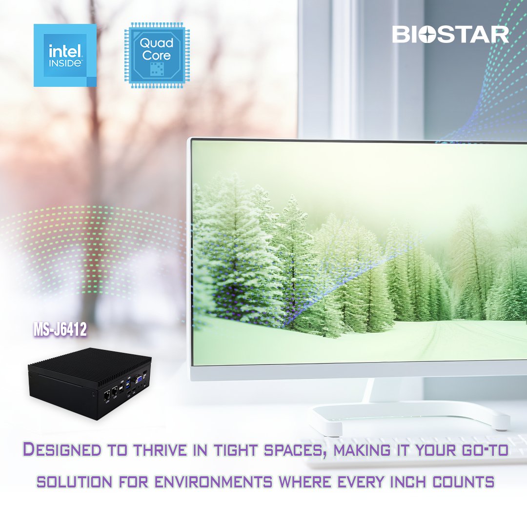 BIOSTAR_Global's tweet image. The MS-J6412 application system stands tall as the perfect solution for maximizing efficiency in tight spaces.😲

Know more:
biostar.com.tw/app/en/applica…

#BIOSTAR #intel #QuadCore #industrial #applications