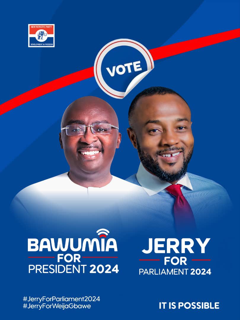 IT IS POSSIBLE WITH DR. BAWUMIA AND LAWYER JERRY AHMED SHAIB

#ItIsPossible 
#Bawumia2024 
#BoldSolutionsForOurFuture 
#GhanasNextChapter