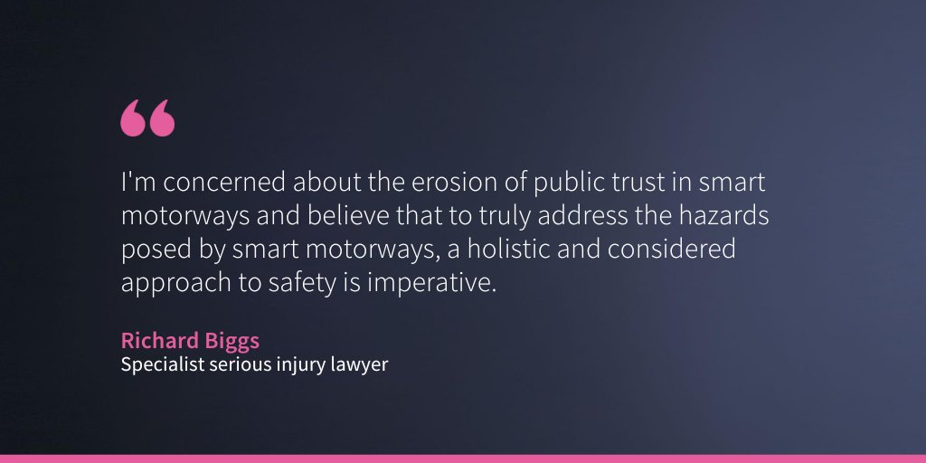 Irwin Mitchell Personal Injury & Med Neg (@piandmedneg) on Twitter photo Further smart motorway safety fears have been raised following an investigation into the technology used to monitor the roads. One of our experts <a href="/RichardJbiggs/">Richard Biggs</a>, who supports those affected by collisions, says more needs to be done to protect road users. irwinmitchell.com/news-and-insig… Further smart motorway safety fears have been raised following an investigation into the technology used to monitor the roads. One of our experts <a href="/RichardJbiggs/">Richard Biggs</a>, who supports those affected by collisions, says more needs to be done to protect road users. irwinmitchell.com/news-and-insig…