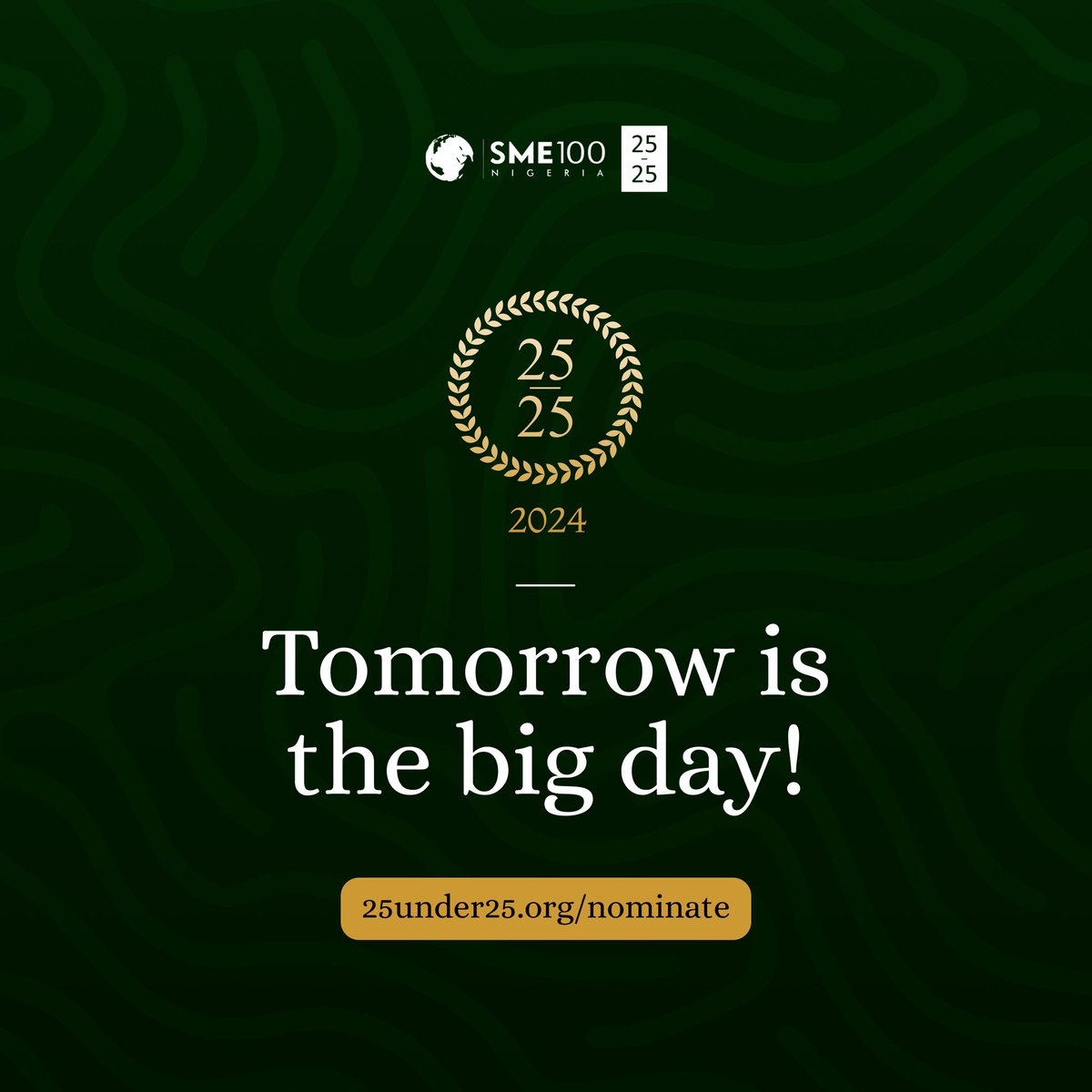 Nominate an entrepreneur for 25under25! Portal opens tomorrow. Let's make this year's nominations outstanding!
#25under25 #25under25awards #25under25awards2024 #SME100Africa #EmpoweringDreams