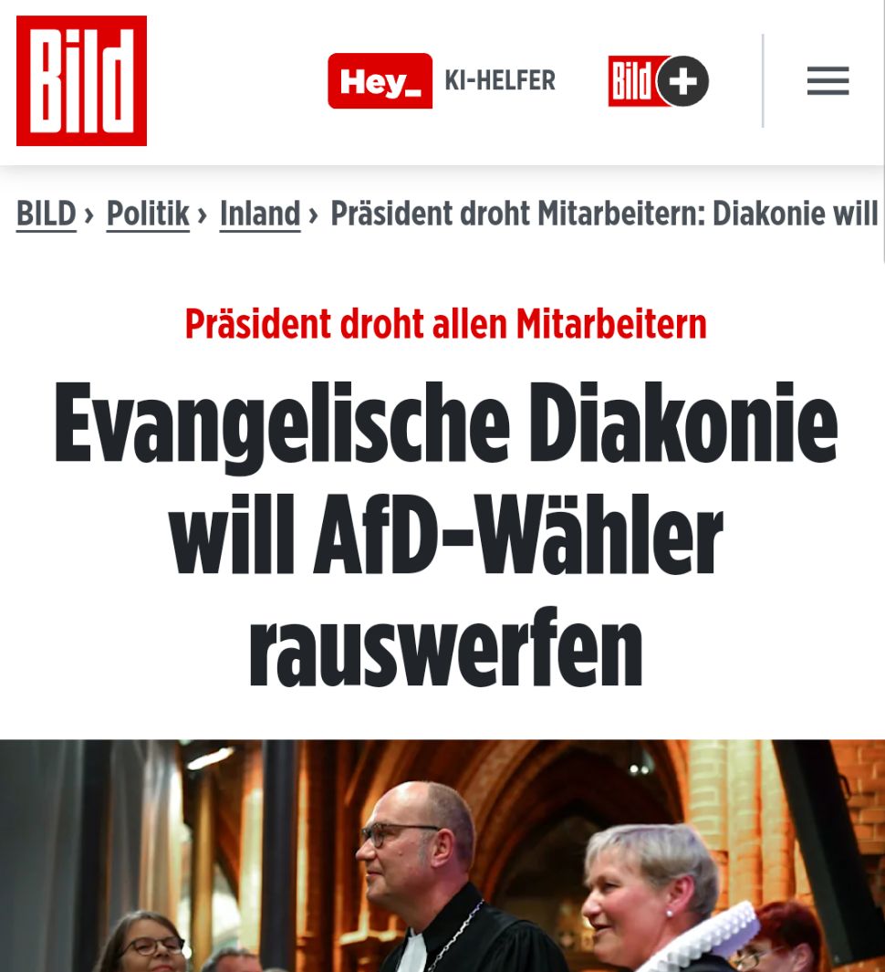 Wie wäre es denn mal, wenn die vielen Millionen #AfD-Wähler dieser 'Kirche' und all ihren (staatlich geförderten) Unterorganisationen den Rücken kehren.