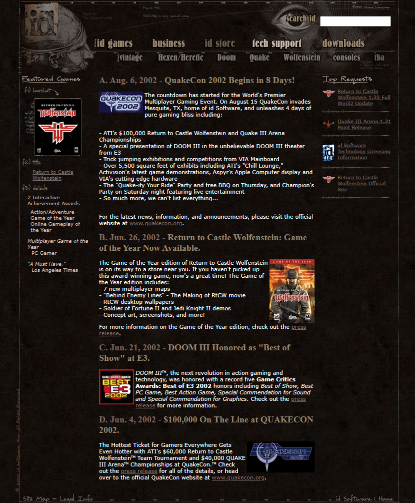 id Software website in 2002

#WebDesignHistory