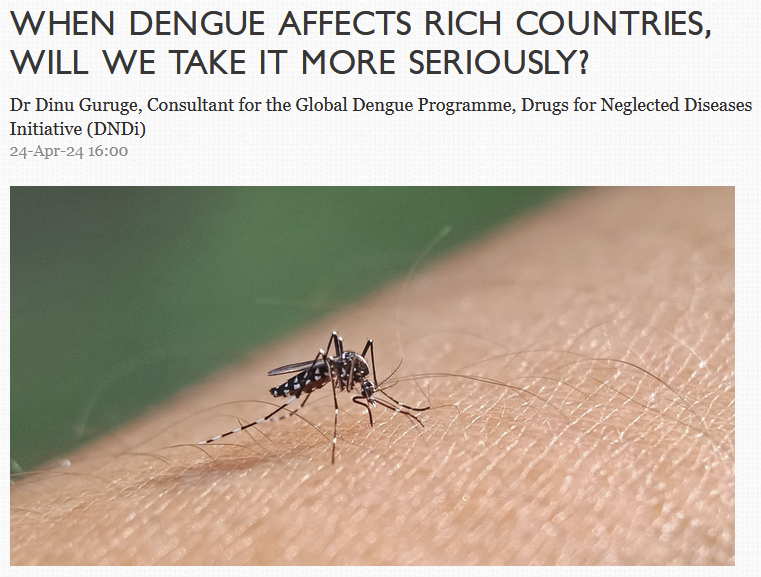 #Dengue 🦟 is yet to have an effective treatment, despite impacting millions. As dengue rapidly spreads due to #climatechange, @dinuguruge joins @BFMradio podcast to discuss whether this will finally be a wake up call to better address the disease: 🎙️ bfm.my/podcast/bigger…