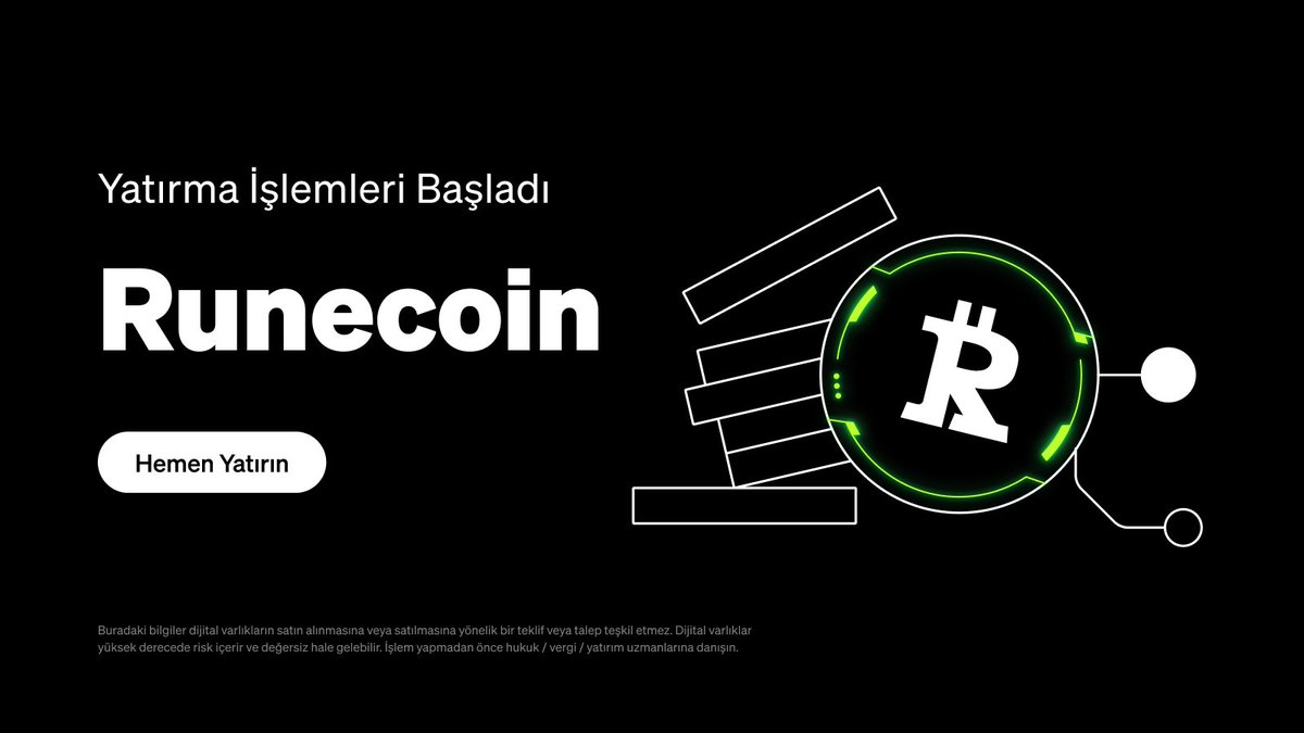 📢 OKX'te Yeni Listeleme! $RUNECOIN @rune_coin OKX'te listeleniyor. ▶ Yatırma işlemleri başladı 🟢 📈 Spot işlemler bugün 13.00'te başlayacak. Detaylar: okx.com/tr/help/okx-to…