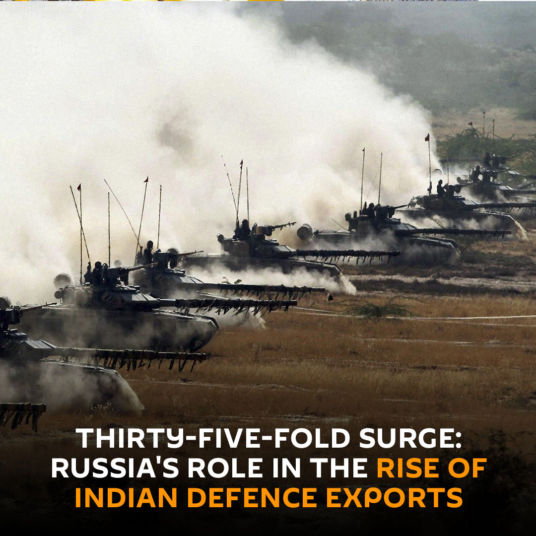 🇷🇺🇮🇳 Thirty-five-fold surge: Russia's role in the rise of Indian defence exports Indo-Russian collaborative efforts in the defence field have borne fruit, with the jointly developed BrahMos missile finding markets in various regions and garnering interest from nations across the