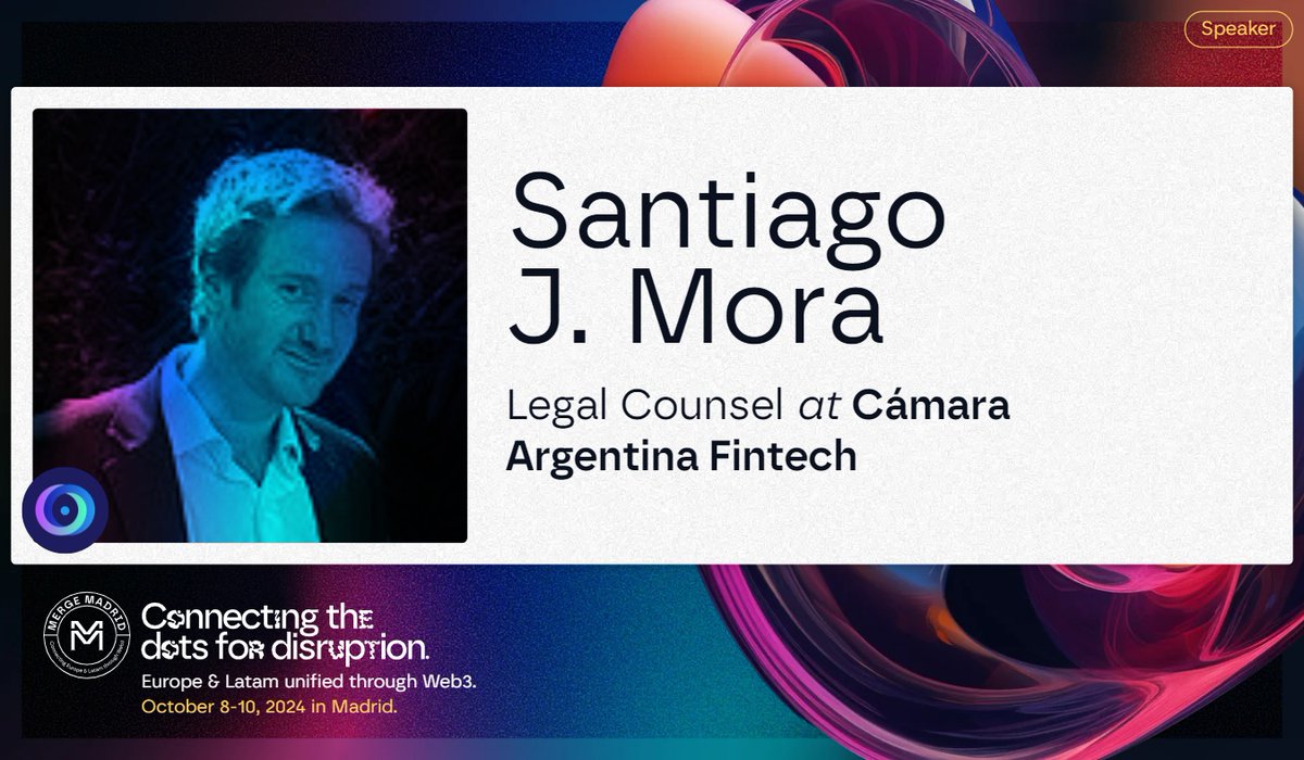 Excited to welcome @santiagojmora from Argentina to #MergeMadrid! 🎉 As Legal Counsel at @CamaraFintechAr , he shapes fintech across LATAM. Join us to understand how his strategies are advancing fintech standards! 📅 Oct 8-10 📍 Madrid #FintechLaw #CryptoInnovation #LegalTech