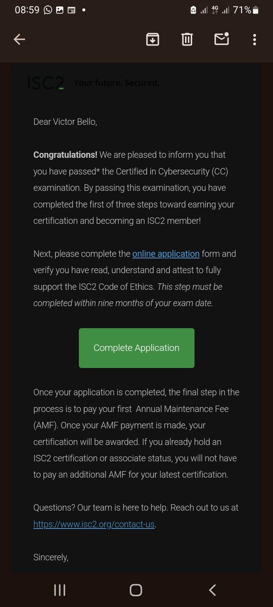 April, a month for more milestones.

1. Linux Essentials ✅ 
2. Cisco Cyberops Associate ✅ ✅ 
3. Home Lab set up ✅ 
4. Ingryd Cohort - ongoing
5. Cisco Ethical Hacker - ongoing
6. Google Cybersecurity Certificate  - Paused
7. ISC2 CC ✅ ✅ 
@ireteeh @ernestgfx @akintunero