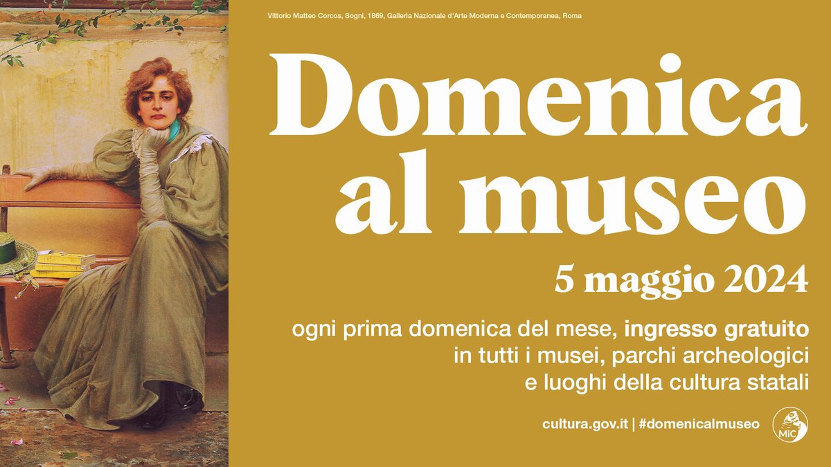 🖼 #Cultura, torna #domenicalmuseo: il #5maggio si rinnova l'iniziativa del #MiC che consente l'ingresso gratuito, ogni prima #domenica del mese, nei @museitaliani e nei parchi archeologici statali. Per info ➡ cultura.gov.it/domenicalmuseo