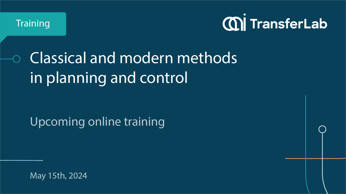 Level up your skills with TransferLab Training on 📅May 15th! Dive into decision-making fundamentals, explore modern techniques like MCTS and MPC, and discover the synergy between ML and control theory. 
🔗Sign up now: eventbrite.co.uk/e/transferlab-…
 #Training #ML #ControlTheory