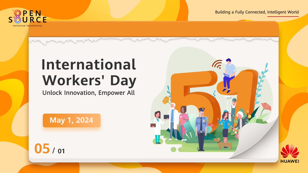 🎉 Huge salute to everyone on the upcoming #InternationalWorkersDay. 💪Your invaluable contributions fuel the engine of #opensource innovation, making our digital world thrive. #HuaweiOpenSource #unlimitedpossibilities #TogetherWeCode