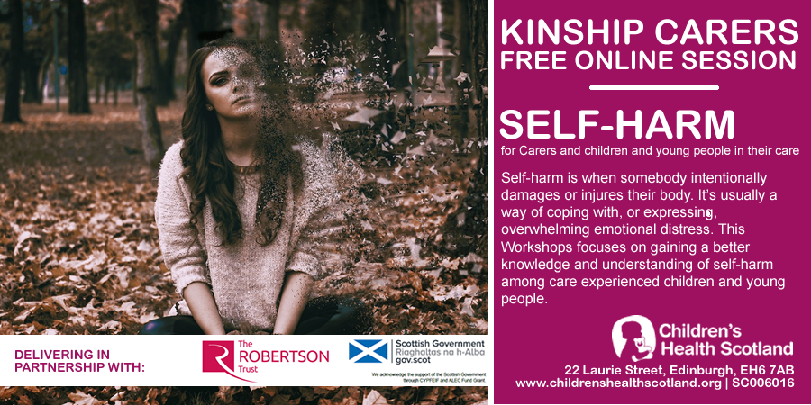 ❗️LIMITED SPACES❗️Join us on Tuesday 4 June at 10am for our Understand Self-Harm #Free online workshop for #KinshipCarers. It focuses on gaining a better knowledge and understanding of self-harm among care experienced children and young people. Sign up ➡️eventbrite.co.uk/e/understandin…