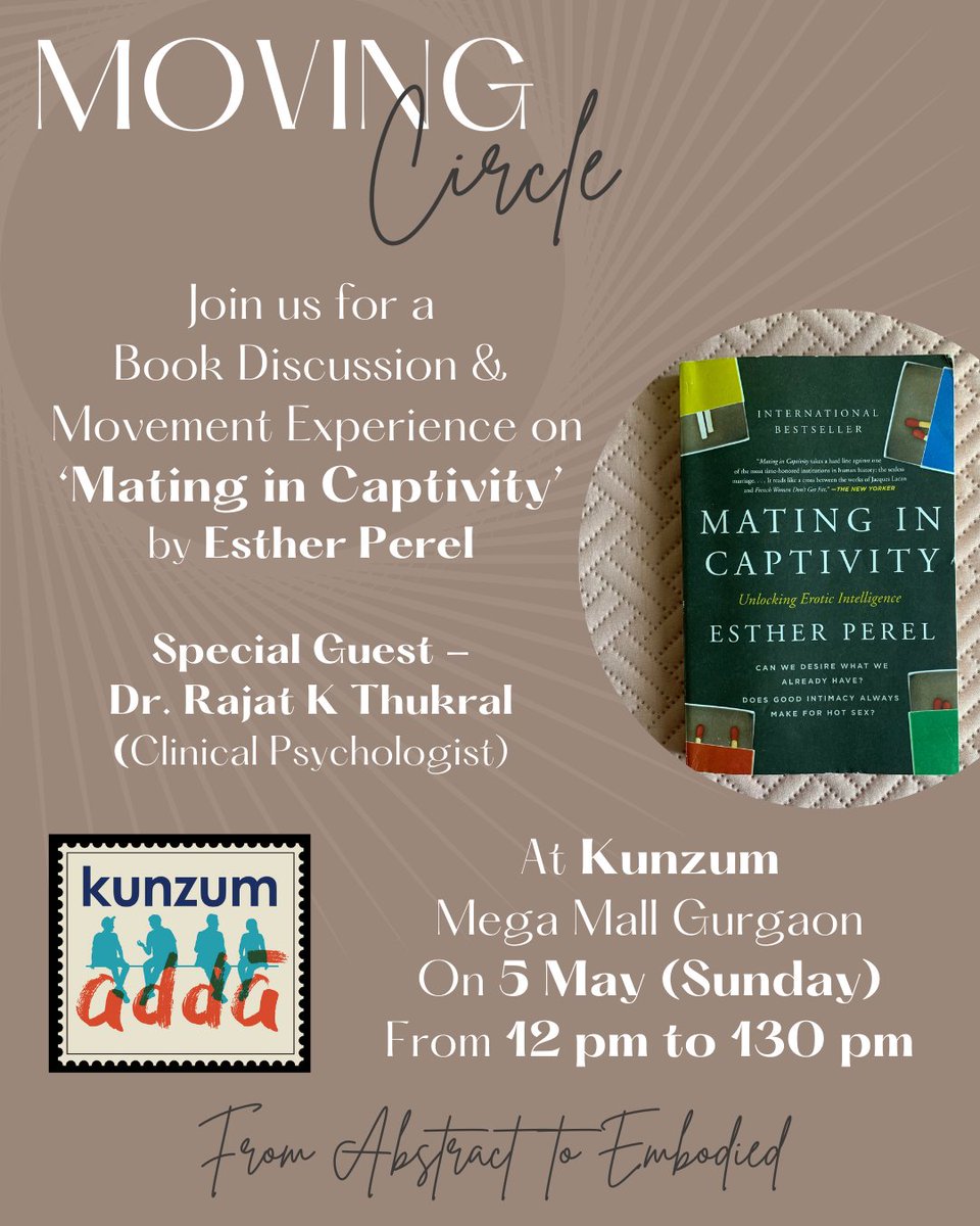 Warning: Engaging book discussions may be served at our next #KunzumAdda meeting! Join us on 5th may at 12PM at Kunzum, Gurgaon. We can't wait to see you there! #BookFun #KunzumEvents #BookwormsWelcome