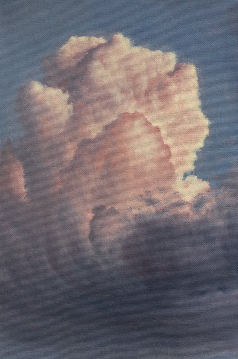 The first thunderstorm Ozone fills your lungs, the rising wind touches your clothes. The first rumblings of a spring thunderstorm can be heard from afar, your instincts are going off the charts, you're waiting for the punchline. Oil on canvas. 20 x 30 cm #SolovyovaArt