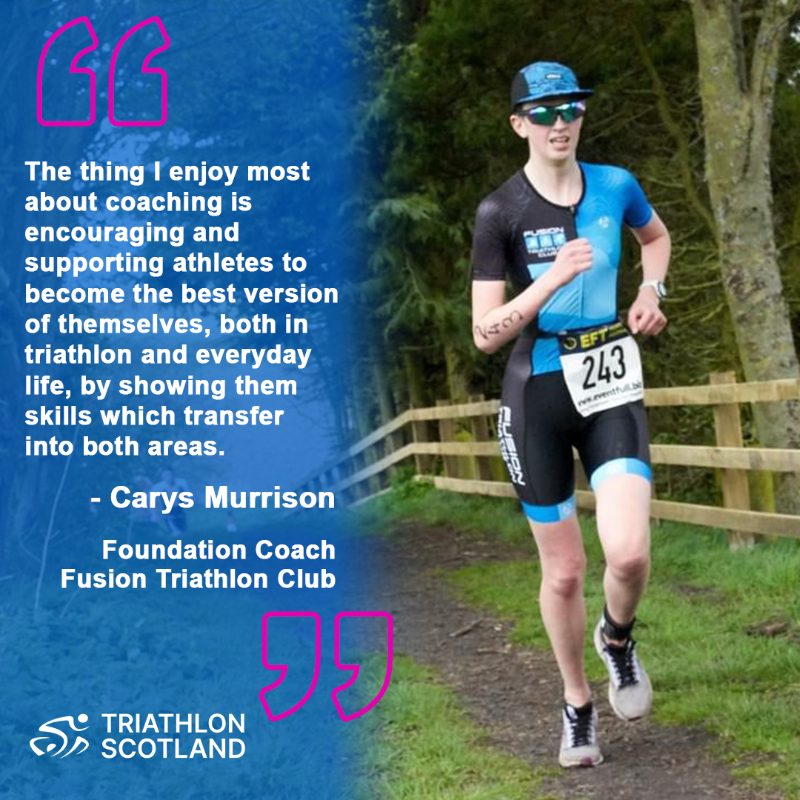To celebrate #UKCoachingWeek, we are speaking to some of the great coaches from around the country who inspire us every day ✨ Today we have a double bill of newly qualified Foundation Coaches from @FusionTriathlon. First up is 15-year old Carys 👇 triathlonscotland.org/carys-murrison…