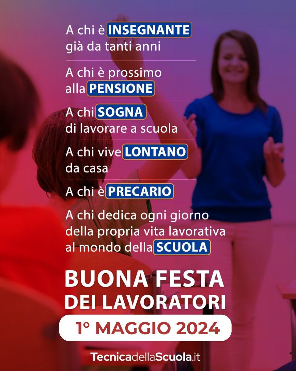 📌A tutti i lavoratori e, in particolare, a chi lavora nel mondo della scuola...
Buon 1° maggio!

#1maggio #scuola #docenti #festadeilavoratori