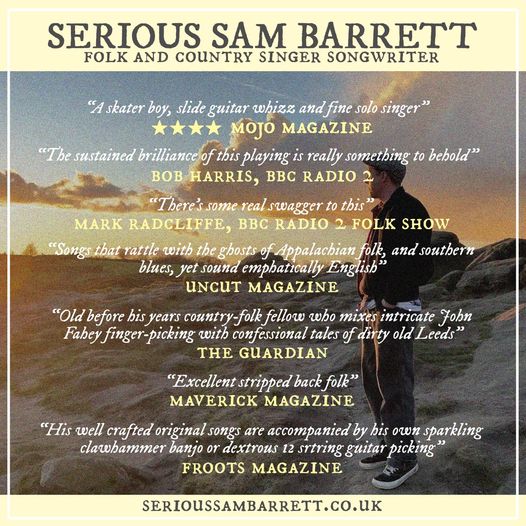 Fresh from the release of his widely-acclaimed live album, Serious Sam Barrett returns to London to play What's Cookin', Leytonstone on 8 May. Tickets wegottickets.com/event/615224 @serioussam1980 @FolkLondonMag @klofmag @MOJOmagazine @uncutmagazine @RocknReelR2