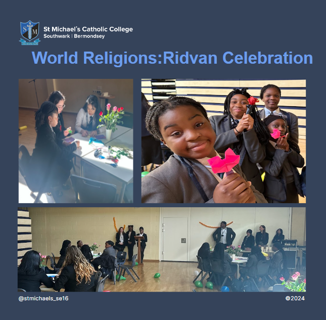 Thanks to the 6th form Chaplaincy Team for putting on a fantastic celebration event for Year 7 & 8 students after school yesterday so they could learn about the Baha'i festival of Ridvan.