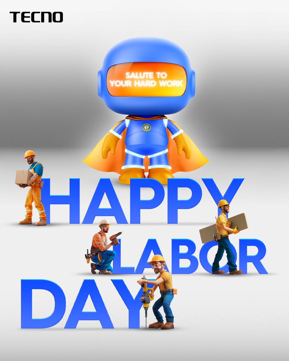 Happy Labor Day to all the dedicated people who strive to make a difference every day. Here's a big salute to your hard work from TECNO! 💪 #TECNOPhilippines #LaborDay2024 #HappyLaborDay