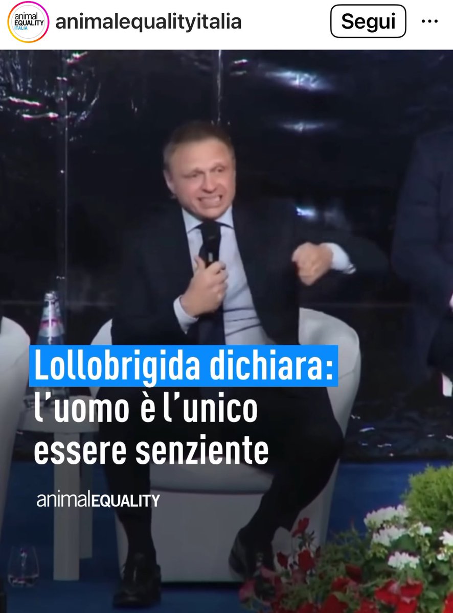 . #lollobrigida dichiara: “l’uomo è l’unico essere senziente”.
Quindi, se così fosse, lui è, senza dubbio, l’eccezione che conferma la regola.