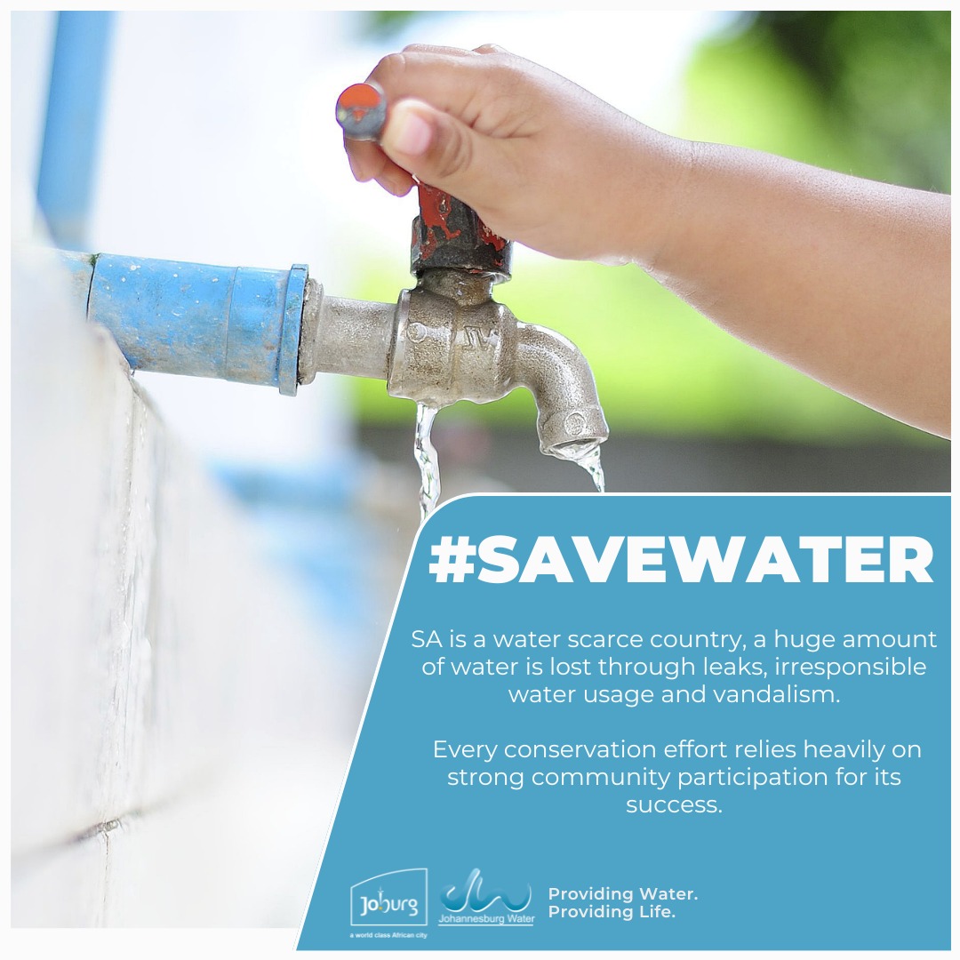 It goes beyond just saving water but actually saving lives. It is everyone's job to conserve water. #SkaSenyaMetsi #JoburgServices #JoburgUpdates