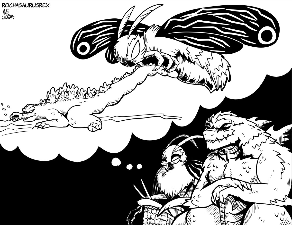 'Remember when we first met?'
'Yeah... Those were the days.'

Happy 60th, Mothra vs Godzilla!
モスラ対ゴジラ60周年