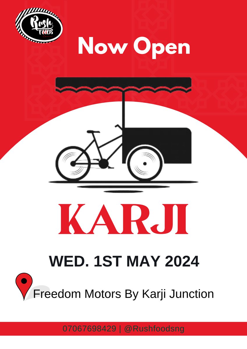 rushfoodsng's tweet photo. You asked for it. Now you have it. On the 1st of may 2024, we will launch the return of the cart at Kaji junction, by freedom motors. Please Rushians let’s turn up!!! https://t.co/uWlwpEeWvy